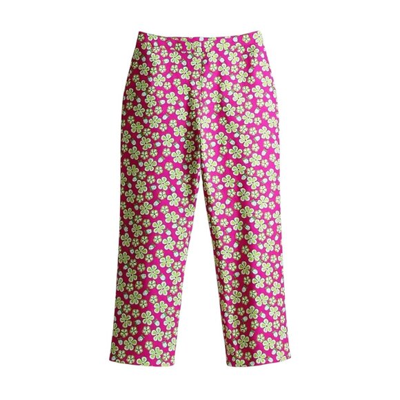 Vintage Lilly Pulitzer Ladybug Dune Buggy Cotton Stretch Golf Capri Pants Size 6 - Picture 1 of 7
